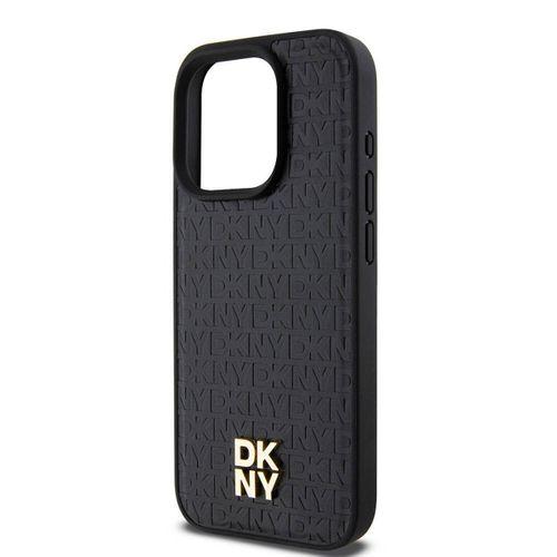 Apple iPhone 15 Pro Kılıf DKNY Orjinal Lisanslı M-safe Şarj Özellikli 3D Yazılı Repeat Pattern Kapak