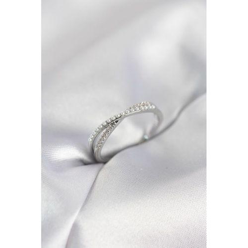 İncili ve Zirkon Taşlı Gümüş Renk Kadın Yüzük