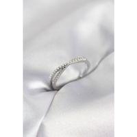 İncili ve Zirkon Taşlı Gümüş Renk Kadın Yüzük