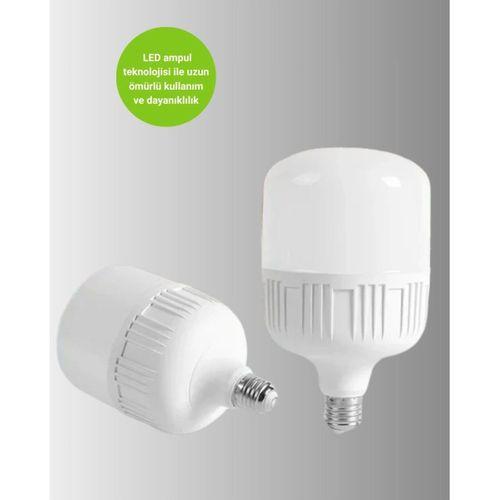 Enerji Tasarruflu Şarjlı Led Ampul 30w Beyaz Işık