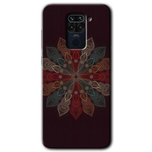 BeRa Aksesuar Xiaomi Redmi Note 9 Kılıf Baskılı Kapak - Mandala Flower Wal +Tam Kaplayan Mat Seramik