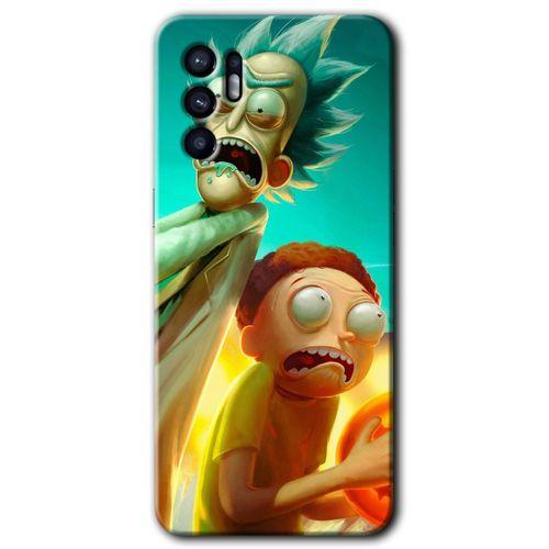 Oppo Reno 6 HD Baskılı Kılıf + 9D Tam Ekran Koruyucu - Rick Morty