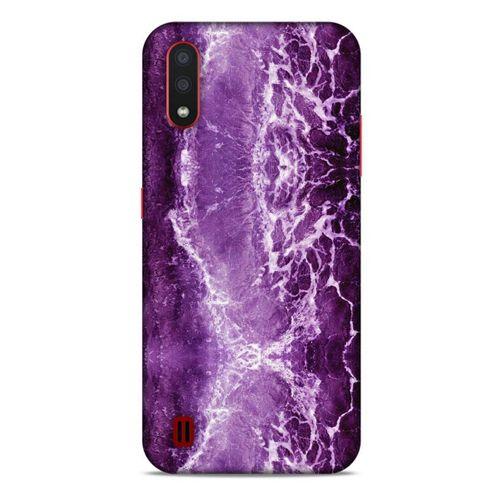 Mermer Desenli (18) Tema Telefon Kılıfları Mor Samsung Galaxy A01 Kılıf