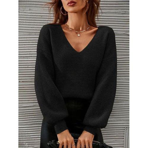 Kadın Uzun Kollu V Yakalı Triko Bluz