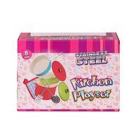 1818-7A Emaye Tencere 8 Parça Pembe -Vardem Oyuncak