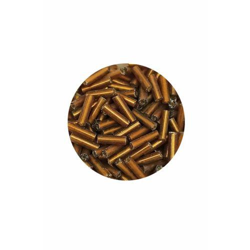 Uzun Boru Kesme Boncuk Çap 2mm Uzunluk 10 mm - 60 Gram - Gold - BNC287