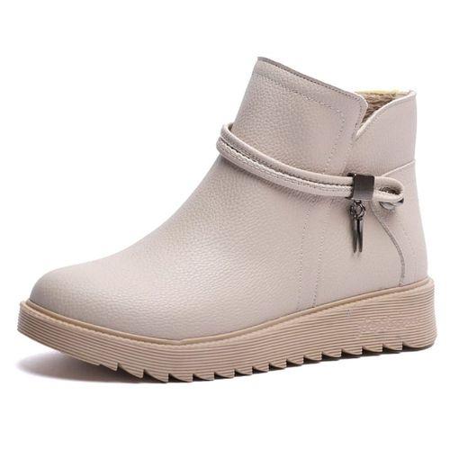 KUUM LONDON K1121001 Bej Fermuarlı Kadın Bot