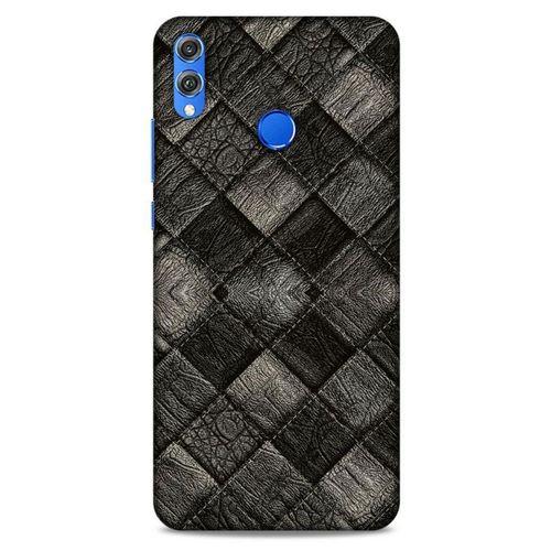 Huawei Honor 8x Kılıf Patchwork (25) Antişok Kapak Siyah Gri