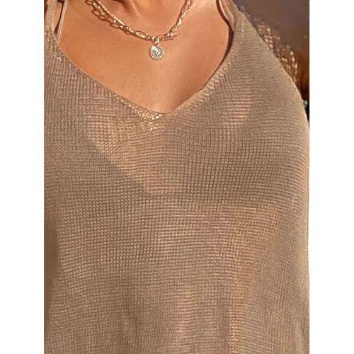 Kadın Eteği Büzgü Detay Boyundan Bağlamalı Mini Triko Pareo