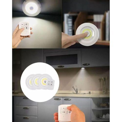 Çok Amaçlı Kullanım İçin Kablosuz Yapışkanlı 3 Lü Uzaktan Kumandalı Led Spot Lamba