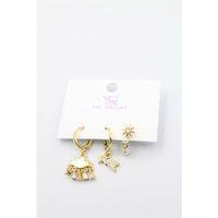 3'lü Bulut Küpe - Altın