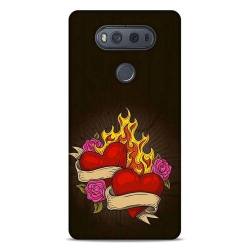 Lopard LG K61 Uyumlu Kılıf Tattoo's (14) Lansman Kılıf Çift Kalp