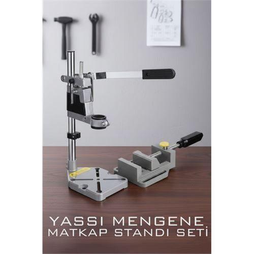 Tezgah Üstü Matkap Standı  + Tezgah Mengenes Seti