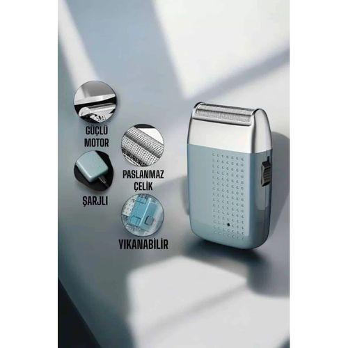 Tıraş Makinesi Sinek Kaydı Paslanmaz Çelik Taşınabilir Şarjlı