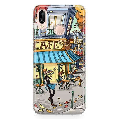 Huawei P20 Lite Kılıf Paris Kafe Arka Kapak Koruma Desenli Full Koruyucu