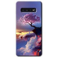 MRCİLETİSİM MRCİLETİSİM Samsung Galaxy S10 Kılıf HD Desen Baskılı Arka Kapak + Temperli Cam - Wash Red Wall