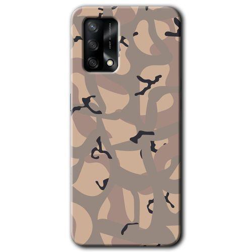 Oppo A74 Kılıf HD Desen Baskılı Arka Kapak + Temperli Cam - Kamuflaj 6