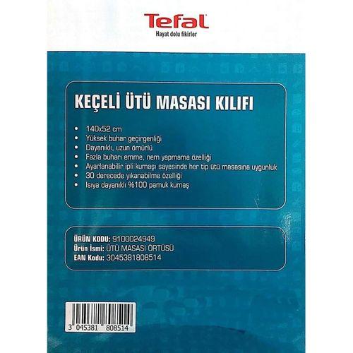 Tefal Ütü Masası Kılıfı Bezi Örtüsü Keçeli %100 Pamuk Yüksek Buhar Geçirgenliği 140x52 cm Dayanıklı Kumaş