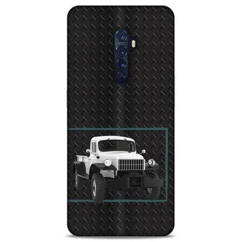 Lopard Oppo Reno 2 Uyumlu Kılıf PickUpX (13) Silikon Kap Siyah Beyaz