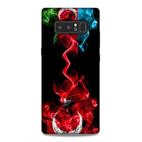 Samsung Galaxy Note 8 Uyumlu Kılıf Azarbaijan (12) Koruyucu Silikon Azerbaycan Türk Bayrakları
