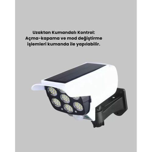 Güneş Enerjili Kamera Görünümlü Hareket Sensörlü Led Duvar Lambası Uzaktan Kumandalı