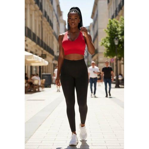 Kadın Kırmızı Modern Fit Derin Göğüs Dekolteli Şık Crop Top Bluz