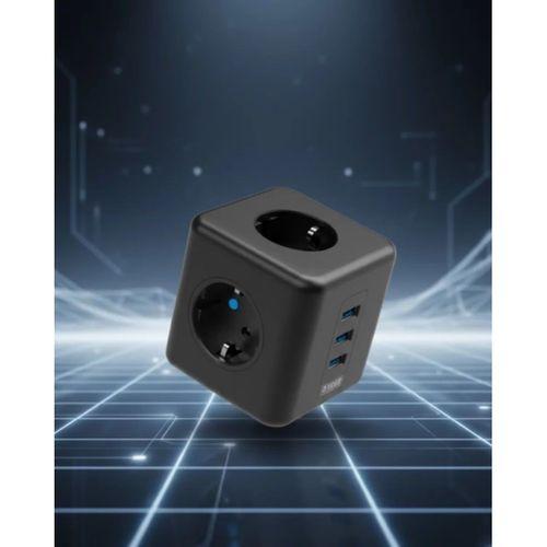 Elektronik Cihazlar İçin Akım Korumalı 3 Prizli Usb’li Küp Priz