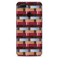 Oppo Ax7 Kılıf Patchwork (45) Liquid Air Kılıf Bordo Gri