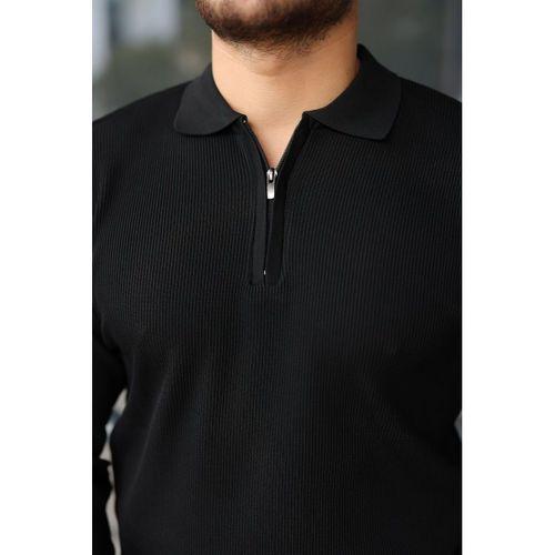 Erkek Selanik örme Yakalı Uzun Kollu Triko