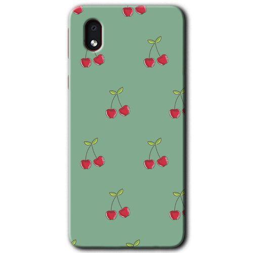 Samsung Galaxy A01 Core Kılıf Baskılı Kapak - Kiraz Berry + 5D Tam Kaplayan Cam