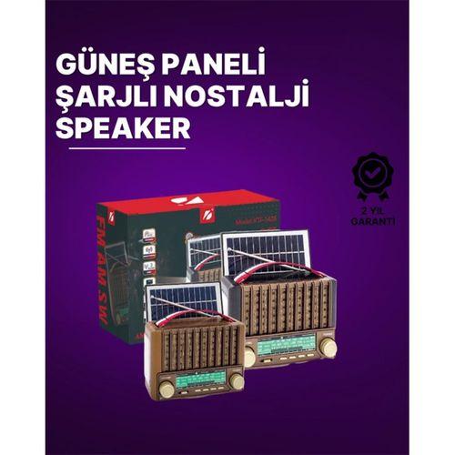 Ktf-1428 Güneş Paneli Şarjlı Nostaljik Bluetooth Hoparlör – Fm/am/sw Radyo, Usb/sd Desteği, Taşınabilir Tasarım