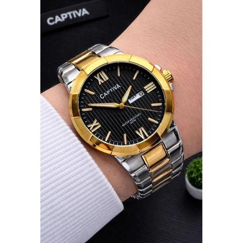Captiva Bileklik Hediyeli Çelik Kordon Haftanın Günü Ve Takvimli Kadran Erkek Kol Saati CT.M.001.M2