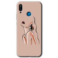 Huawei P20 Lite HD Baskılı Kılıf + 9D Tam Ekran Koruyucu - Çizim Silüet