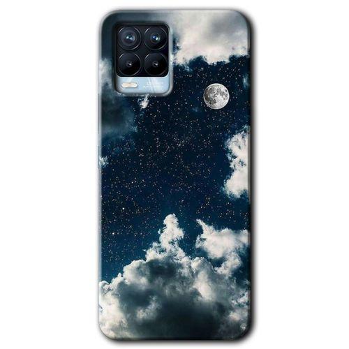 BeRa Aksesuar Realme 8 Pro Kılıf Baskılı Kapak - Gece Gökyüzü +Tam Kaplayan Mat Seramik