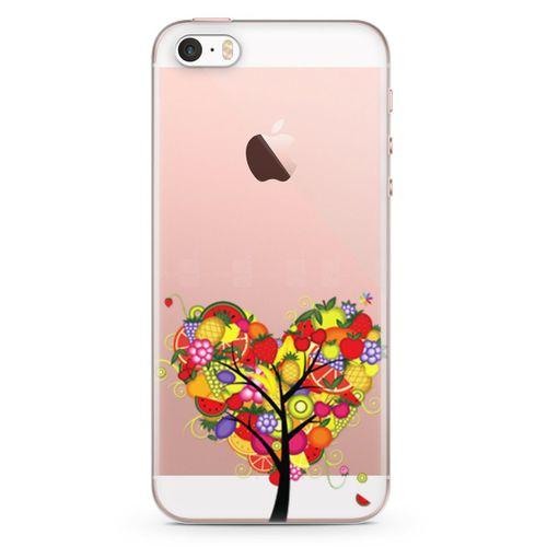 Apple iPhone SE Kılıf Kalp  Meyve Ağacı Arka Kapak Koruma Desenli Full Koruyucu