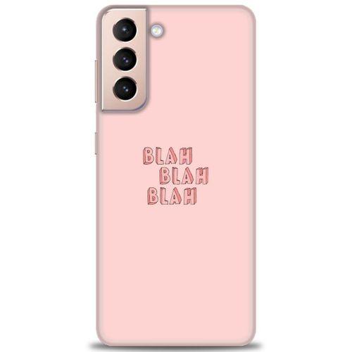 Samsung Galaxy S21 FE Kılıf HD Baskılı Kılıf - Blah Blah + Tam Ekran Koruyucu