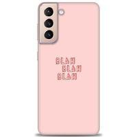 Samsung Galaxy S21 FE Kılıf HD Baskılı Kılıf - Blah Blah + Tam Ekran Koruyucu