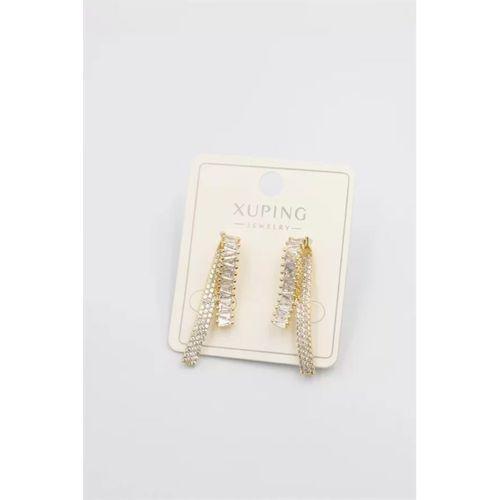 Baget Taşlı Küpe - Altın