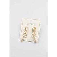 Baget Taşlı Küpe - Altın