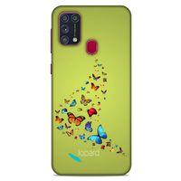 Samsung Galaxy M31 Kılıf Kelebek Etkisi (48) Bumper Kılıf Pembe Yeşil