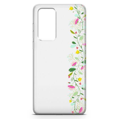 Huawei P40 Kılıf Asma Çiçek Arka Kapak Koruma Desenli Full Koruyucu