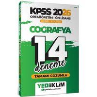 2026 KPSS Ortaöğretim Ön Lisans Genel Kültür Coğrafya Tamamı Çözümlü 14 Deneme Yediiklim Yayınları