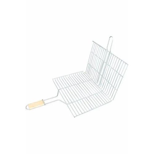 Ahşap Saplı Mangal Izgarası Galvanizli Paslanmaz Kafes Demir 32 x 42 cm