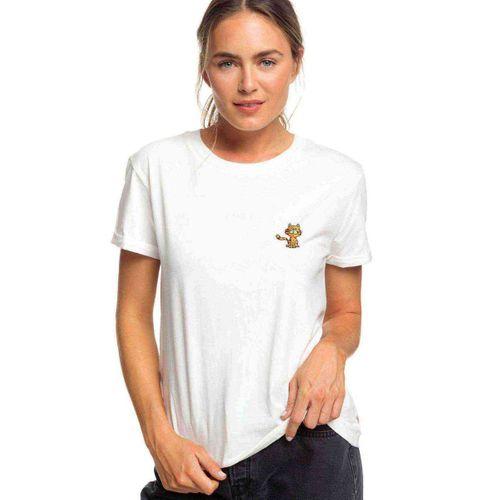 Cat Kedi Baskılı Beyaz Kadın Tshirt