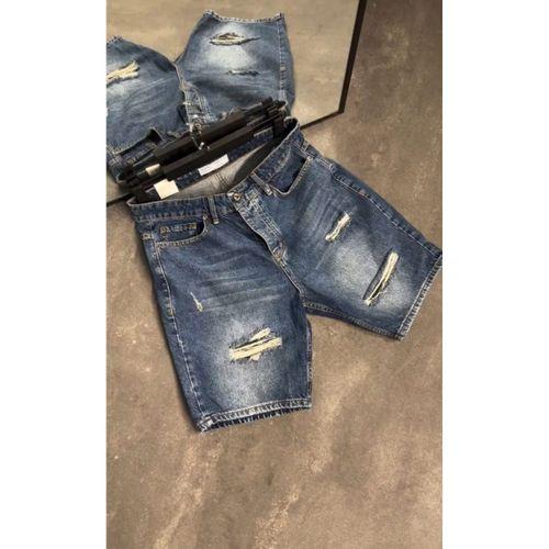 Erkek Yırtık Detaylı Kot Şort