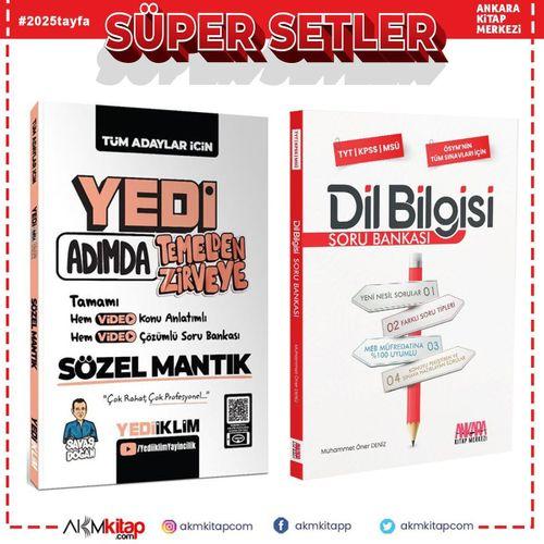Yediiklim Yedi Adımda Temelden Zirveye Sözel Mantık ve AKM Dil Bilgisi Soru Bankası Seti 2 Kitap