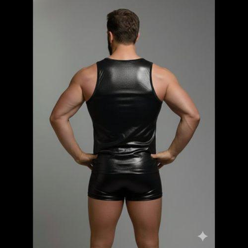 Erkek Lame Tank Top Boxer Takımı