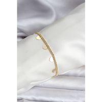 14K Gold Renk Kaplama Kalpli Model CM Kadın Bileklik