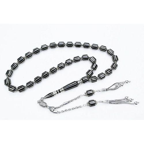 Oltu Taşı Traşlı Kesme On İkili Karpuz  Dilim İşlemeli Tespih