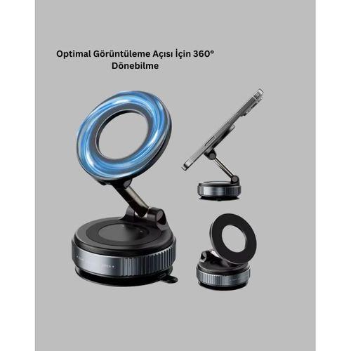 Güçlü Mıknatıslı Vakumlu Araç Telefon Tutucu Alüminyum Gövde